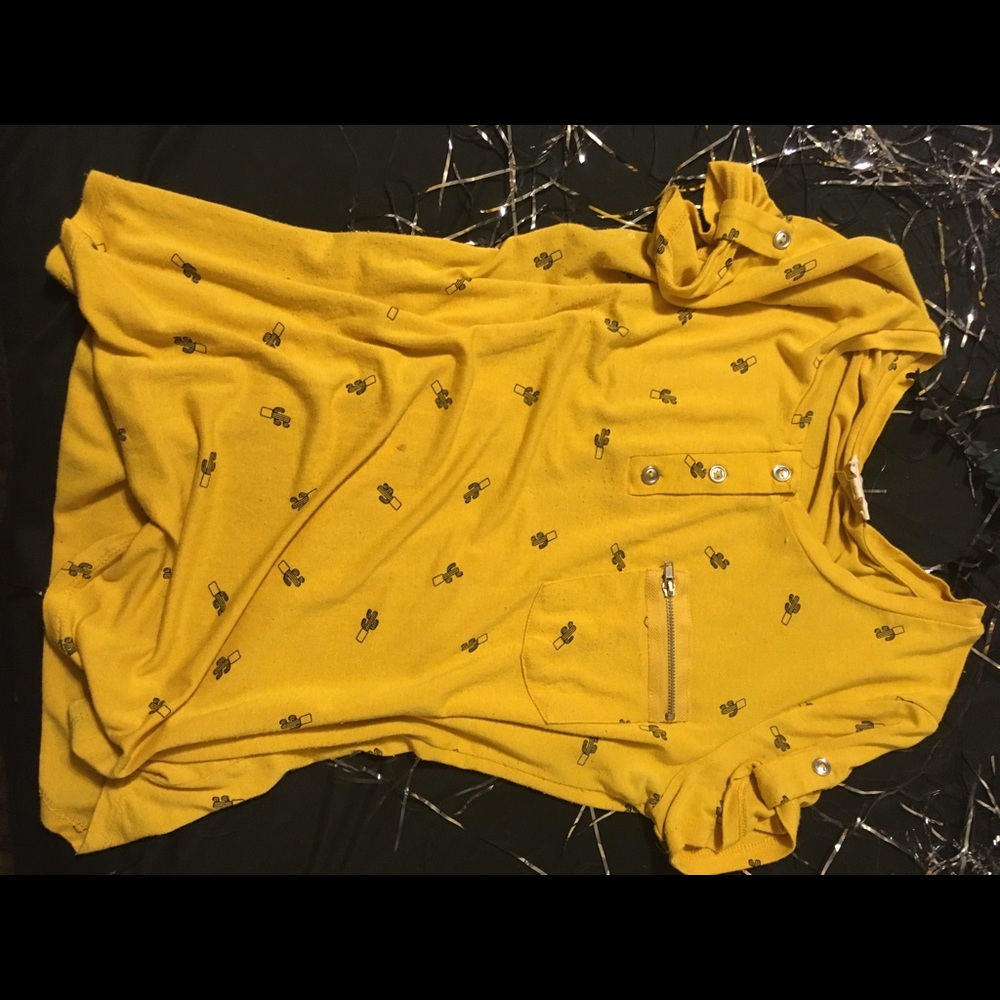 Yellow Top with Cacti
